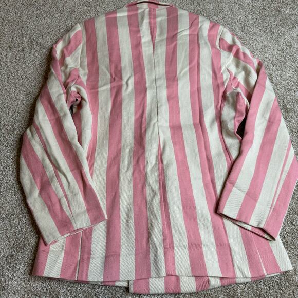 Miguelina Chiara Double-breasted Striped Cotton-twill Blazer In Pink - Picture 3 of 7